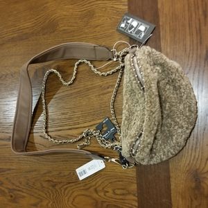 anna & ava belt faux fur fanny pack/cross body bag